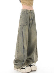 hnewly - Vintage Distressed Wash Splice Boyfriend Jeans hnewly