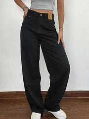 hnewly - Versatile Black High Rise Boyfriend Jeans hnewly