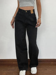 hnewly - Versatile Black High Rise Boyfriend Jeans hnewly