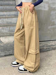 Hnewly - Drawstring Street Baggy Cargo Pants ddbos-shop