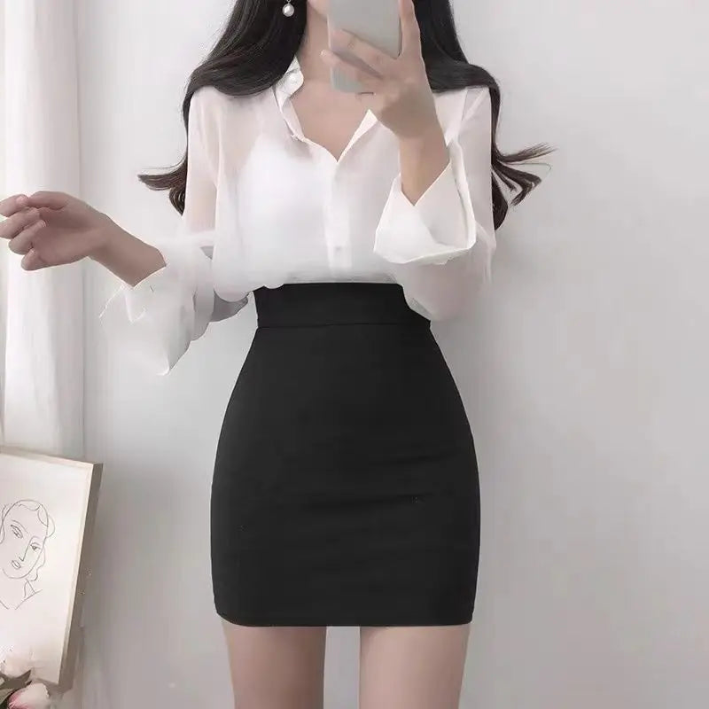 Hnewly Skirts Women Tight Sexy Office Wear Elasticity Hip Wrap Chic and Elegant Woman Skirt Korean Style Fashion High Waist Summer