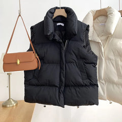 Hnewly warm winter outfits Women Fashion Autumn New Stand Collar Elegant Down Coats Warm Outerwear Casual Belt Sleeveless Winter Women Vests Jackets