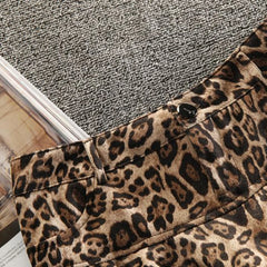 Hnewly Sexy Leopard Print Pleated Skirt Y2k Vintage Style Women High Waist Skirts Ruffle Mini Skirt Brown Female Streetwear