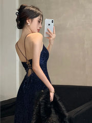 Hnewly Women's Backless V-Neck Split Maxi Dress Sexy Slim Evening Gown Luxury Dresses Fashion Robe Birthday Party Spring Autumn New