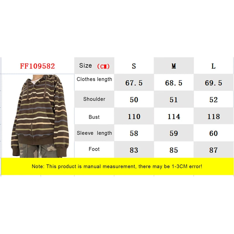 Hnewly FALL OUTFIT Fairycore Aesthetic Sweatshirt Striped Long Sleeve Tops with Pockets Hoodie for Women Grunge Emo y2k Clothes Streetwear