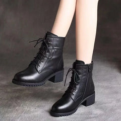 Hnewly High Quality Ladies Shoes Side Zipper Women's Boots Fashion Cross-tied Modern Boots Women Hot Sale Plus Size Ankle Boots