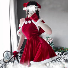 Hnewly Christmas Women Dress Xmas Sexy Lady Santa Claus Cosplay Costume Sexy Lingerie Winter Red Dress Bunny Cosplay Girls Uniform