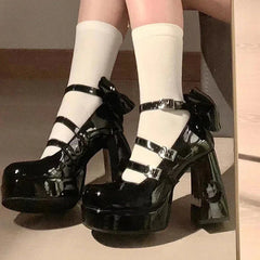 Hnewly Heels Women Pumps Platform High Heels Ankle Strappy Casual Office Shoes Spring Summer Block Heels mary jane shoes heels white