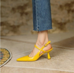 Hnewly High Heeled Shoes Women Fashion Rome Spring Summer Classics Pointed Toe Stiletto Buckle Sandals Elegant Career Lady Solid Pumps