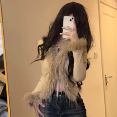 Hnewly trashy outfits Women's Cardigan Sweater Y2K Girl Punk Hip Hop Street Wool Knit  Loose Gothic Top long sleeve Cardigans mujer