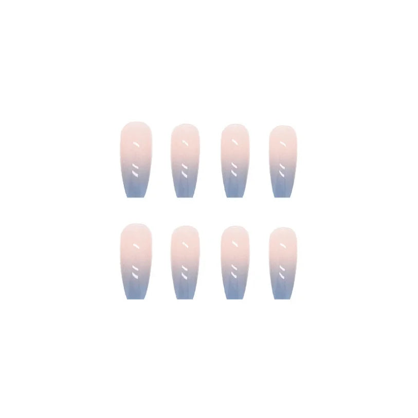 Hnewly 24Pcs/Set Full Coverage Waterproof Sticker Coffin False Nails Ballerina Press On Nail Set Seamless Removable Fake Nails Capsule