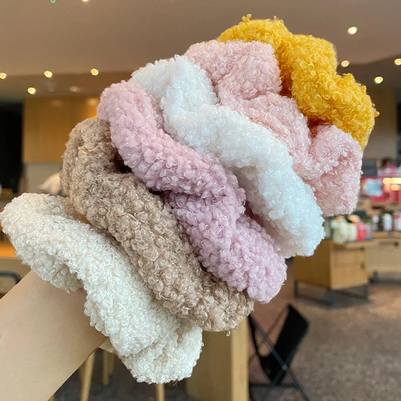 Hnewly Autumn Winter New Sweet Plush Soft Girls' Women Pompom Hair Ties Elastic Hair Band  Ropes  Accessories Headwear