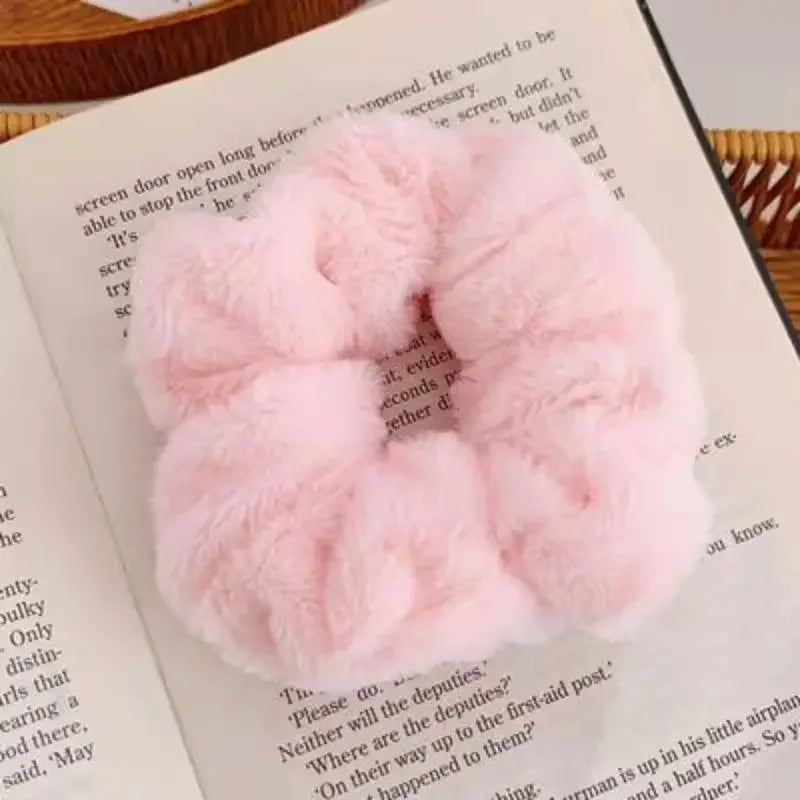 Hnewly Autumn Winter New Sweet Plush Soft Girls' Women Pompom Hair Ties Elastic Hair Band  Ropes  Accessories Headwear