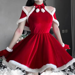 Hnewly Christmas Women Dress Xmas Sexy Lady Santa Claus Cosplay Costume Sexy Lingerie Winter Red Dress Bunny Cosplay Girls Uniform