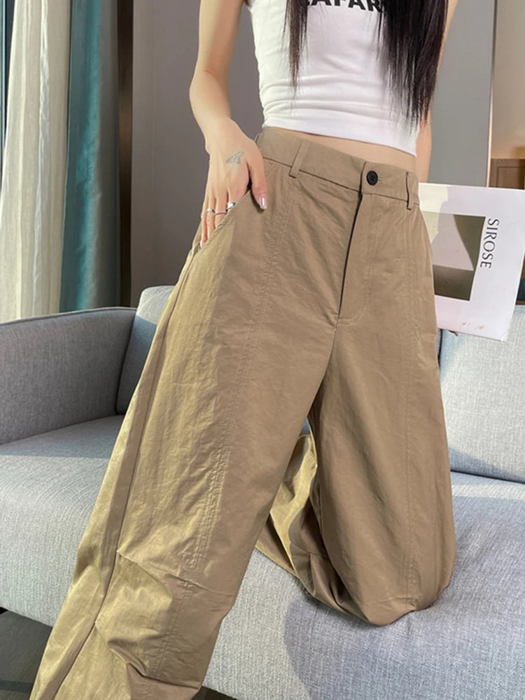 Hnewly Pure Color High Waist Slim Chic Two Ways To Wear Sweatpants Women Summer New Simple Casual Fashion Loose XS-2XL Female Y2K Pants