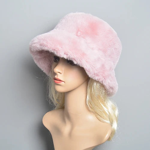 Hnewly warm winter outfits New Style Fake Rabbit Fur Hats Super Soft Women Winter Hat Cotton Lining Warm Russian Fashion Ski Beanies Plush Solid Color