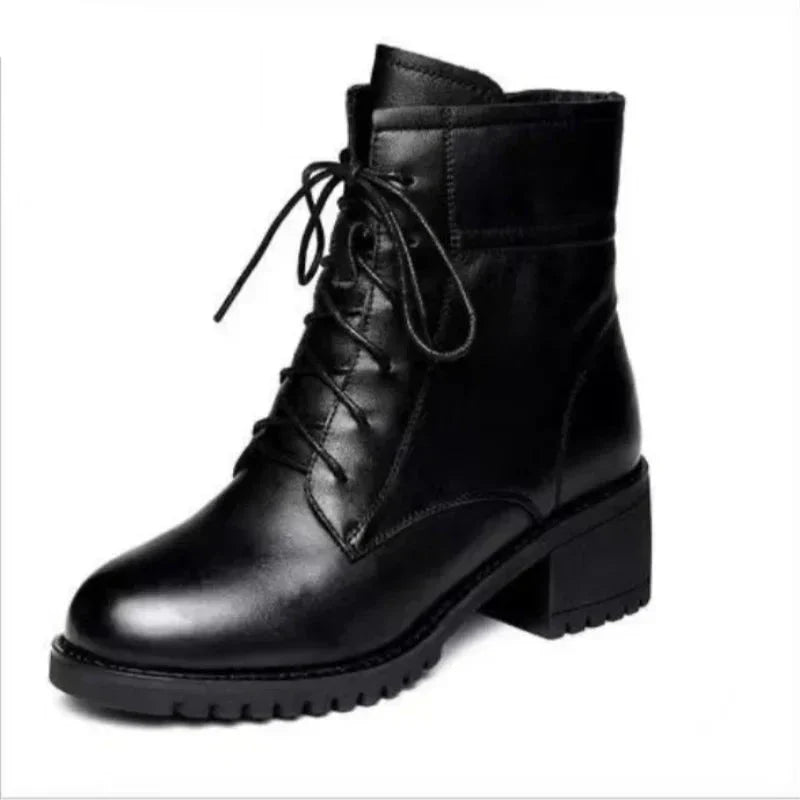 Hnewly High Quality Ladies Shoes Side Zipper Women's Boots Fashion Cross-tied Modern Boots Women Hot Sale Plus Size Ankle Boots