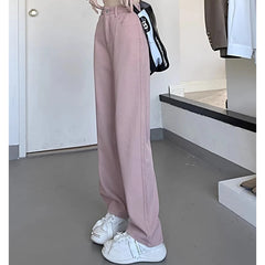 Hnewly Woman Vintage Wide Leg Jeans Girls High Waist Pants Female Fashion Black Black Grey Retro Blue Light Blue Pink Denim Trousers