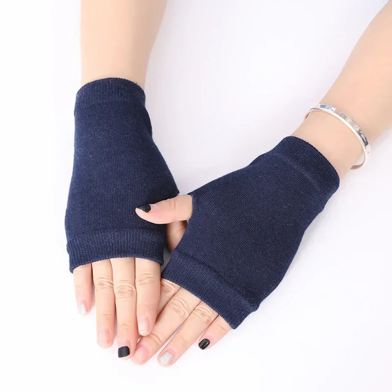 Hnewly Autumn Winter Knitted Woolen Gloves Ins Fashion Y2K Men Women Half Finger Warm Five Pointed Star Fingerless Gloves Unisex