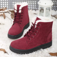 Hnewly Women Boots Snow Plush Women Shoes Platform Boots For Women Fashion Keep Warm Women's Boots Flat New Botas Mujer Winter Shoes