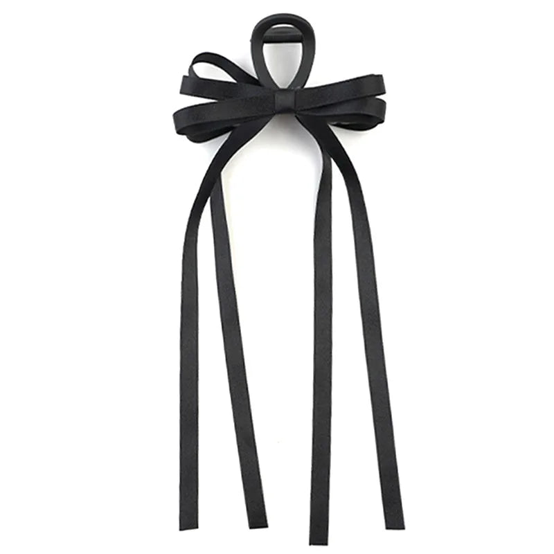 Hnewly Black Bow Ribbon Hair Claw Clips Temperament Elegant Hairpin Women Princess Headdress Fashion Grab Clip Female Hair Accessories