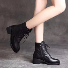 Hnewly High Quality Ladies Shoes Side Zipper Women's Boots Fashion Cross-tied Modern Boots Women Hot Sale Plus Size Ankle Boots