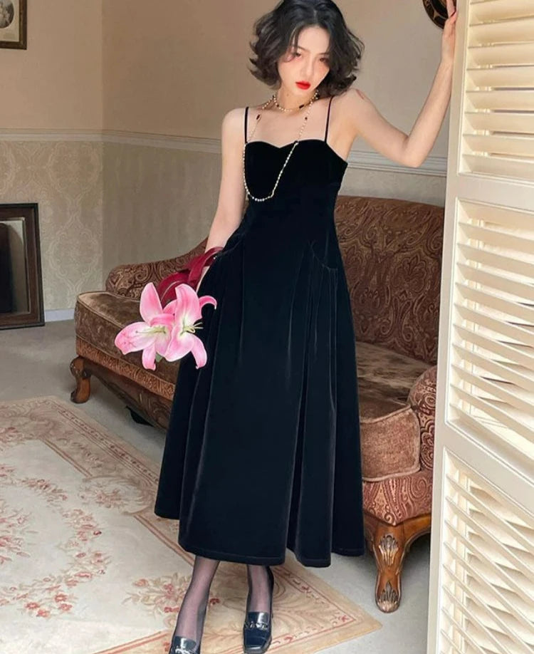 Hnewly NEW YEAR DRESS TO IMPRESS Summer French Vintage Strap Dress Women Red Elegent Korean Party Midi Dress Female Sexy Backless Evening Beach Fairy Dress