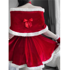 Hnewly Christmas Women Dress Xmas Sexy Lady Santa Claus Cosplay Costume Sexy Lingerie Winter Red Dress Bunny Cosplay Girls Uniform