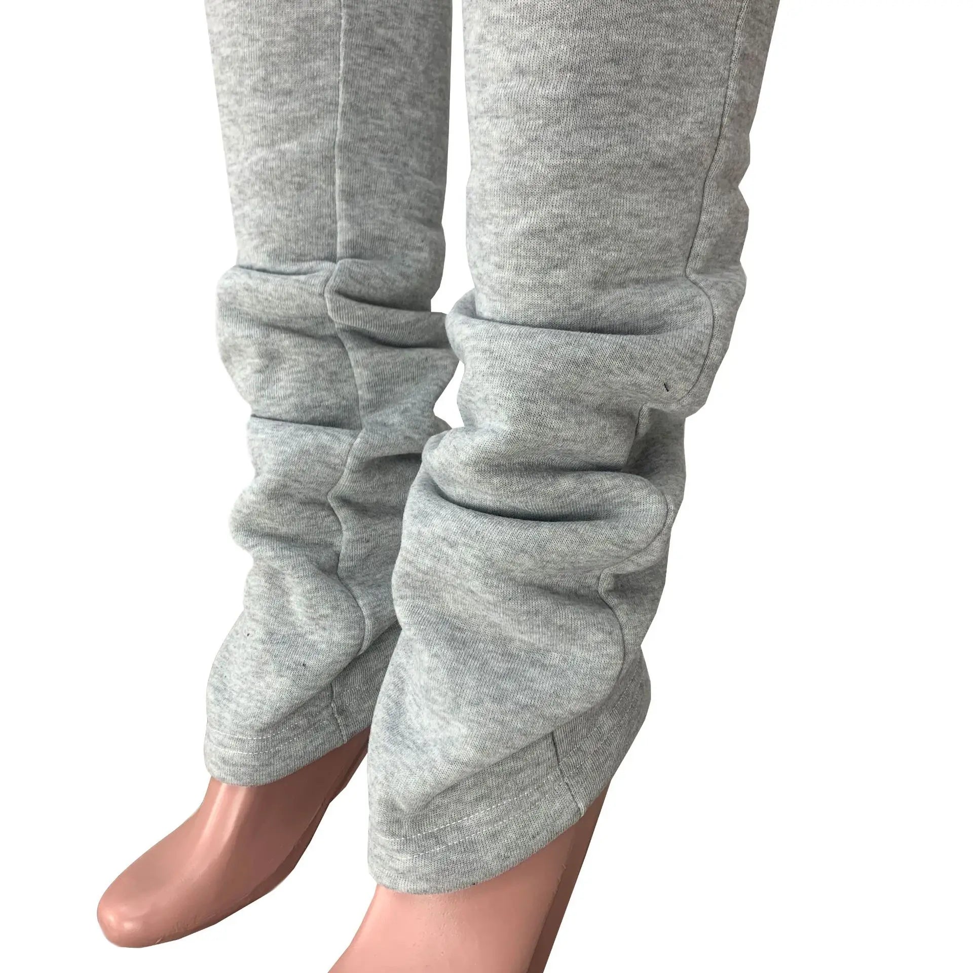 Hnewly Size Stacked Sweat Pants Fall Winter Womens Mid Waist Thick Stacked Fleece Pants Joggers Long Trousers Sweatpants