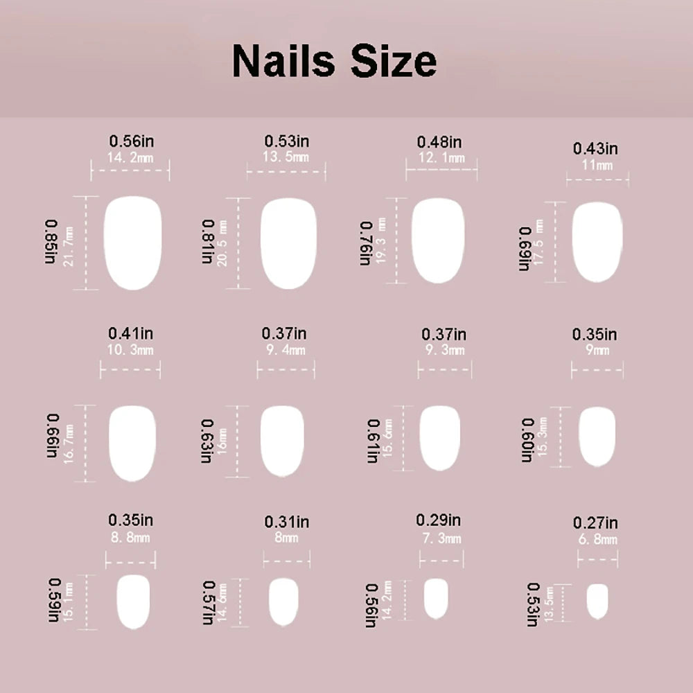 Hnewly 24pcs/set Cat Eyes Fake Nails for Women Girls Red Brown Green Blue Grey Sparkling Short Tips Faux Ongles Press on False Nail