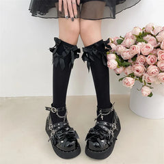 Hnewly Y2K Metal Chains Punk Gothic Shoes Women Black Patent Leather Buckle Strap Wedges Pumps Woman Thick Platform Rivet Lolita Shoes