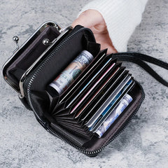 Hnewly New Wallet Women Fashion Wrist Strap Short Coin Purse Large Capacity Coin Clip Bag Multi-card Card Bag Wallet