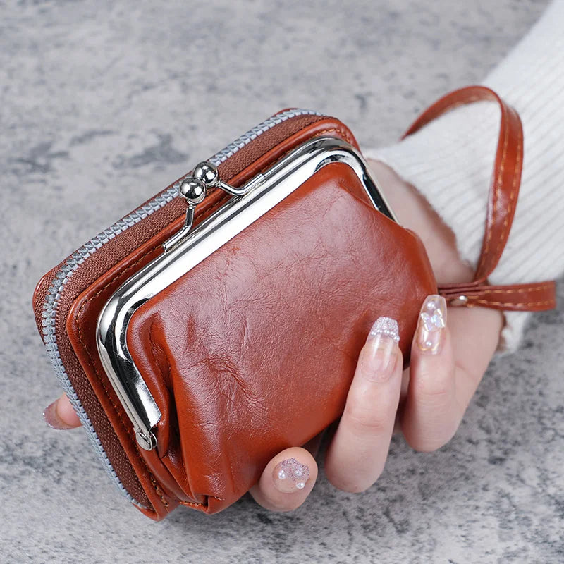 Hnewly New Wallet Women Fashion Wrist Strap Short Coin Purse Large Capacity Coin Clip Bag Multi-card Card Bag Wallet