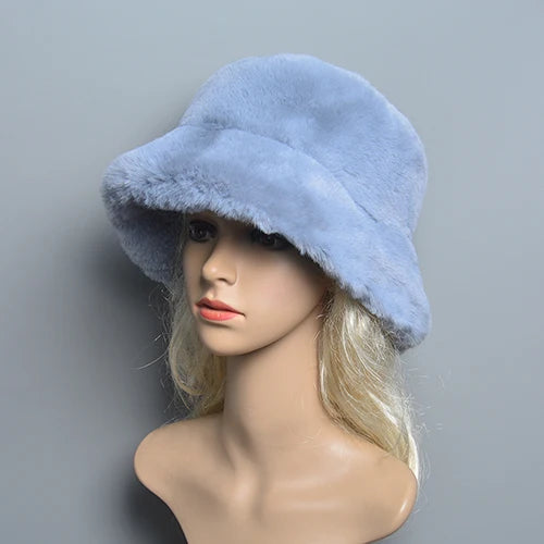 Hnewly warm winter outfits New Style Fake Rabbit Fur Hats Super Soft Women Winter Hat Cotton Lining Warm Russian Fashion Ski Beanies Plush Solid Color