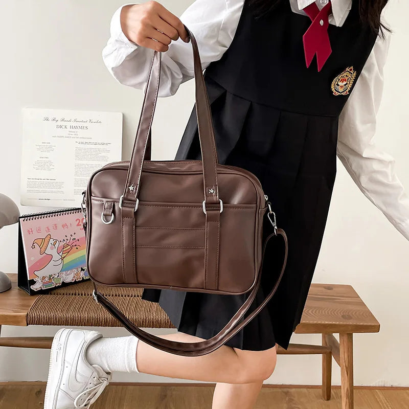 Hnewly trashy outfits Japanese Style JK Bag Women High School Student Uniform Bag PU Leather Shoulder Bag Women Simple Handbags Crossbody Bags Itabag