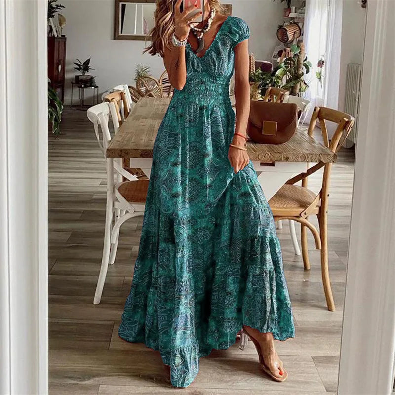 Hnewly Fashion Green Sexy Deep V Neck Formal Evening Dress Women Elegant Sleeveless High Waist Graduation Party Vestido Prom Robe Green Prom Dress