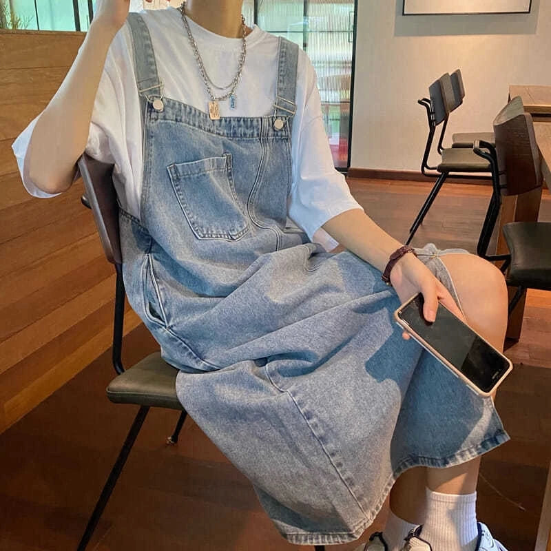 Hnewly Spring Summer Denim Overall Dress Women Sleeveless Jeans Dresses Fashion Female Solid Slip Casual Loose Spaghetti Strap Dresses