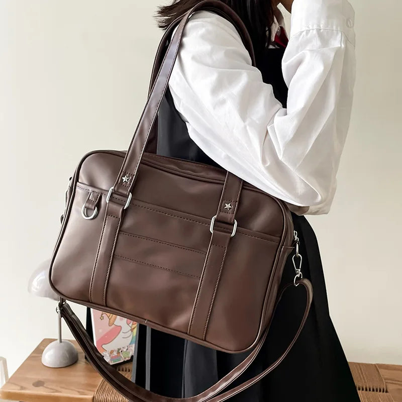 Hnewly trashy outfits Japanese Style JK Bag Women High School Student Uniform Bag PU Leather Shoulder Bag Women Simple Handbags Crossbody Bags Itabag