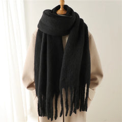 Hnewly Winter Scarf for Women Cashmere Warm Solid Pashmina Blanket Wraps Female Thick Soft Bufanda Big Tassel Shawl Long Poncho Echarpe