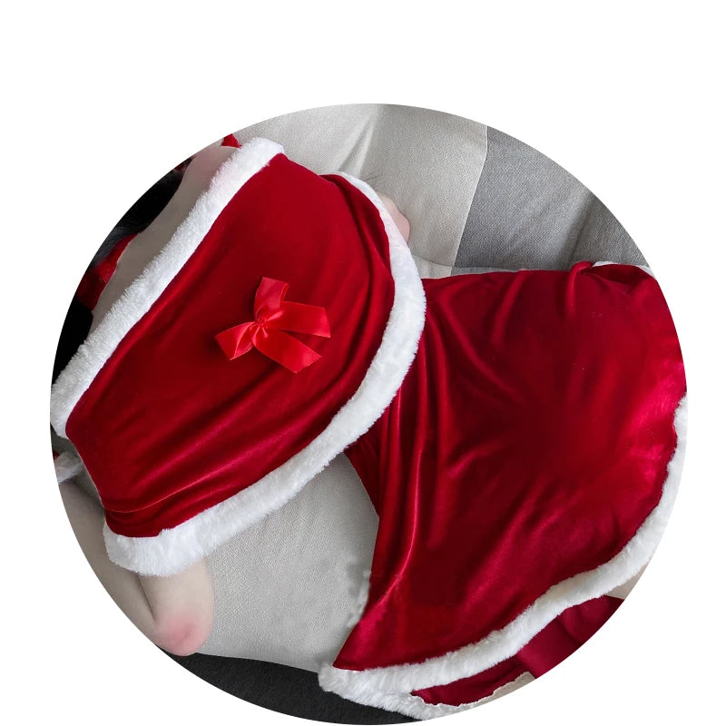 Hnewly Christmas Women Dress Xmas Sexy Lady Santa Claus Cosplay Costume Sexy Lingerie Winter Red Dress Bunny Cosplay Girls Uniform