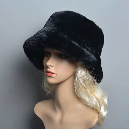 Hnewly warm winter outfits New Style Fake Rabbit Fur Hats Super Soft Women Winter Hat Cotton Lining Warm Russian Fashion Ski Beanies Plush Solid Color