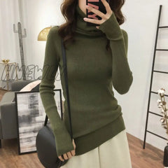 Bag Core Yarn High - Necked Sweater Women’s Long - Sleeved Autumn And Winter New Piles Of Heaped