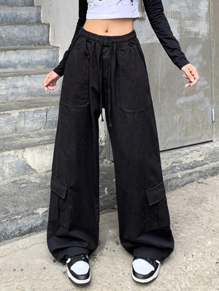 Hnewly - Drawstring Street Baggy Cargo Pants ddbos-shop