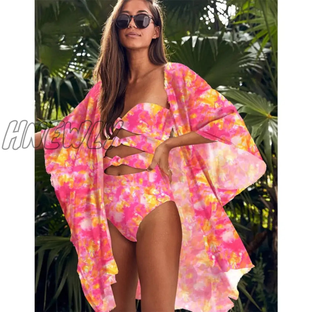 Beach Wear Print Bikini Swimwear Women Wrap Skirt Swimsuit High Waist Cover Up Sexy Sarong Plage