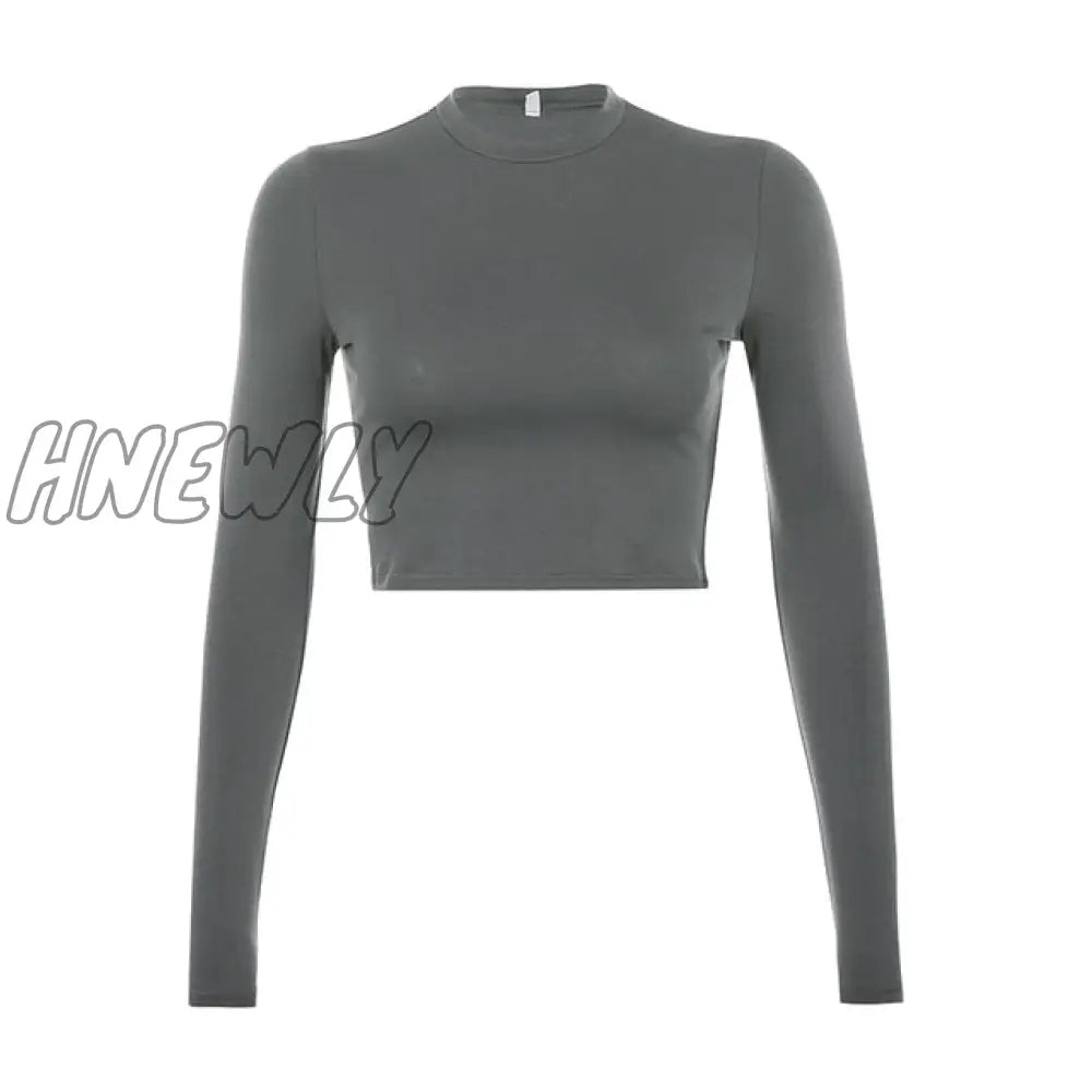 Casual Solid O - Neck Long Sleeve Crop Top Women Pullover Side Drawstring Sweatshirt Ruched White T