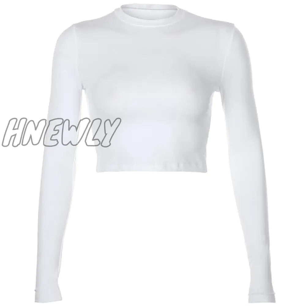 Casual Solid O - Neck Long Sleeve Crop Top Women Pullover Side Drawstring Sweatshirt Ruched White T