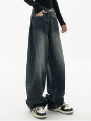 Hnewly - Dark Wash Vintage Baggy Boyfriend Jeans Hnewly