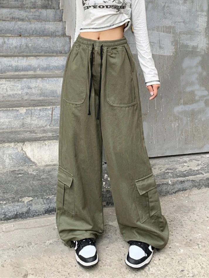 Hnewly - Drawstring Street Baggy Cargo Pants ddbos-shop