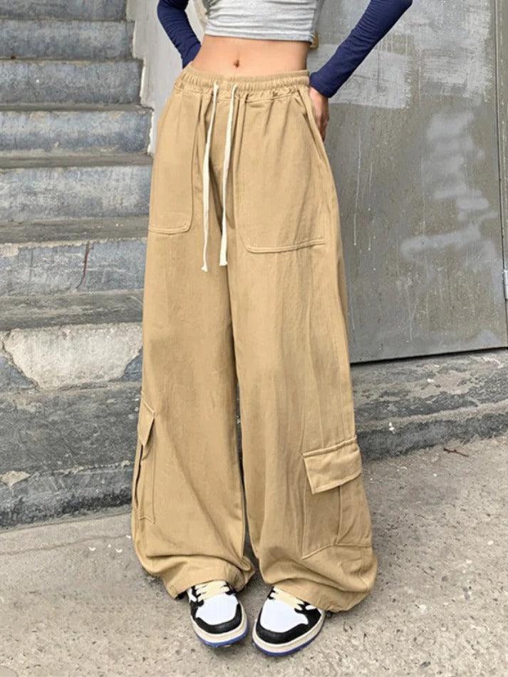 Hnewly - Drawstring Street Baggy Cargo Pants ddbos-shop