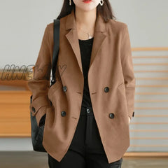 Fashion Cotton Blazers Women’s Autumn Coats Casual Long Sleeve Outwears Female Single Button